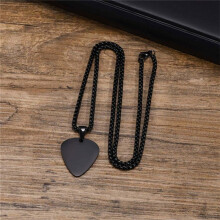 2 Sets Gitarrenplektrenhalter, Personalisiertes Stahlzubehör, Schwarze und Silberne Edelstahlketten