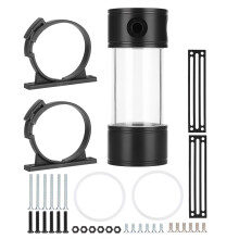 60Mm Diameter Transparent Black Water Cooling Reservoir, G1/4Threads For Tight Connections, High Flow And Durable Design, Waterproof And Easy