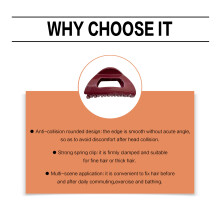 (Naked Feel Red Triangle) Strong Grip Silicone Shark Hair Clip for Women