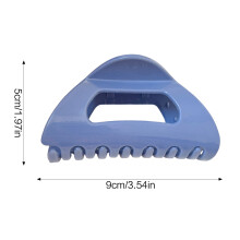 (Naked Feel Blue Triangle) Strong Grip Silicone Shark Hair Clip for Women