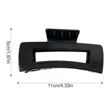 (Naked Feel Black Square) Strong Grip Silicone Shark Hair Clip for Women
