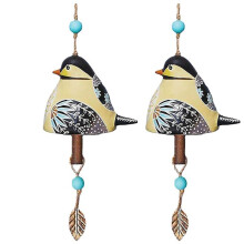 Campana per il Canto Degli Uccelli Della Cinciallegra, Campana A Vento di Campagna, Pendente con Campana A Vento Artigianale In Resina, Decorazione