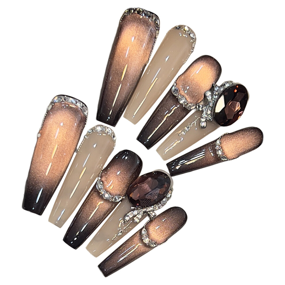 Reach-Tools (S) Glitter Cat Eye Acrylic Nails For Diy Salon