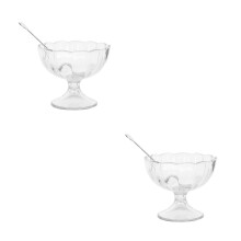 2Ensembles Petits Bols Transparente Pour Salade Glace