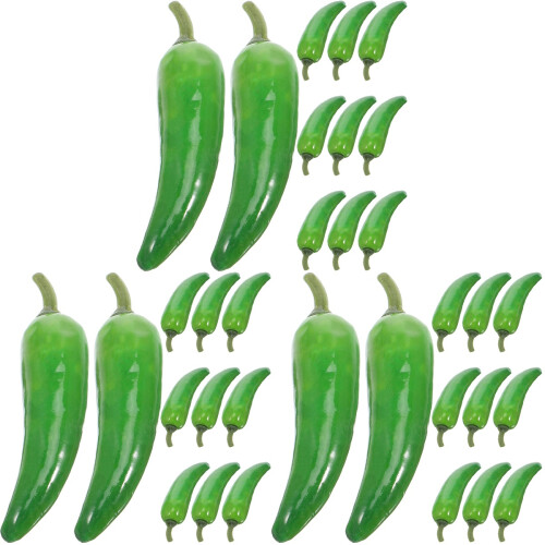 90Pièces Faux Piments En Mousse Vert Accessoires Décoratifs