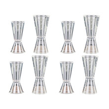 8Pièces Double Verre Transparent Accessoires Bar Professionnel
