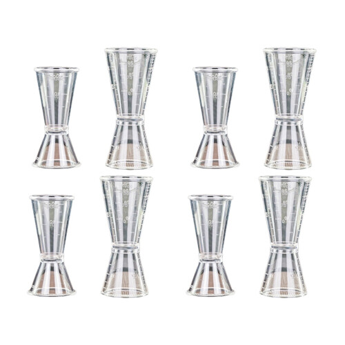 8Pièces Double Verre Transparent Accessoires Bar Professionnel