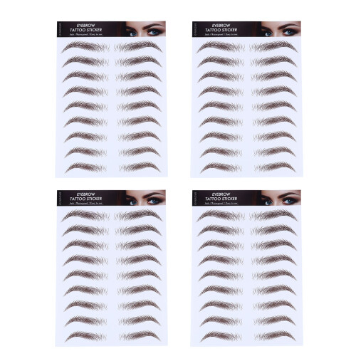 12Pièces Sourcils 6D Imitation Poils Marron Waterproof Pour