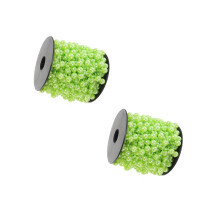 2Rolls Sturdy Green Resin Bead String for Craft and Home Decor