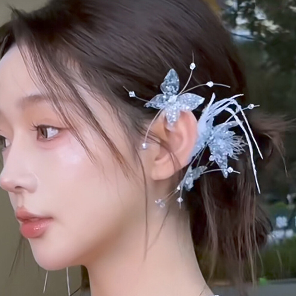 Roc-Electron Glitter Butterfly Hair Clips For Gown Hairstyles