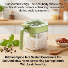 (Warm green) Sealed Spice Jars with Leak-Proof Lid