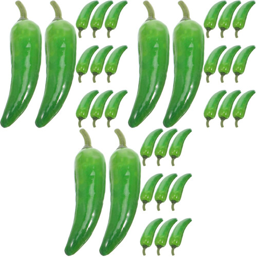 90Pièces Faux Piments En Mousse Vert Accessoires Décoratifs 2