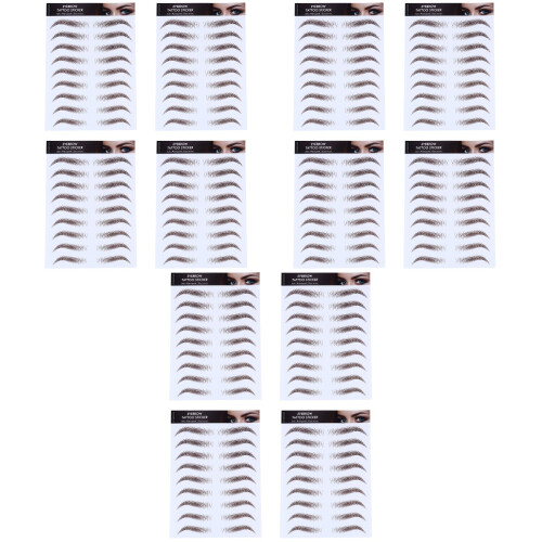 12Pièces Sourcils 6D Imitation Poils Marron Waterproof Pour 2