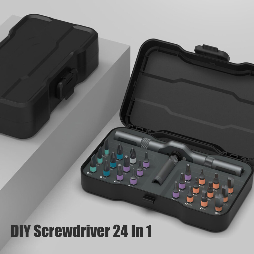 24-In-1 Screwdriver Set W/ T-Ratchet Handle 6265976224124
