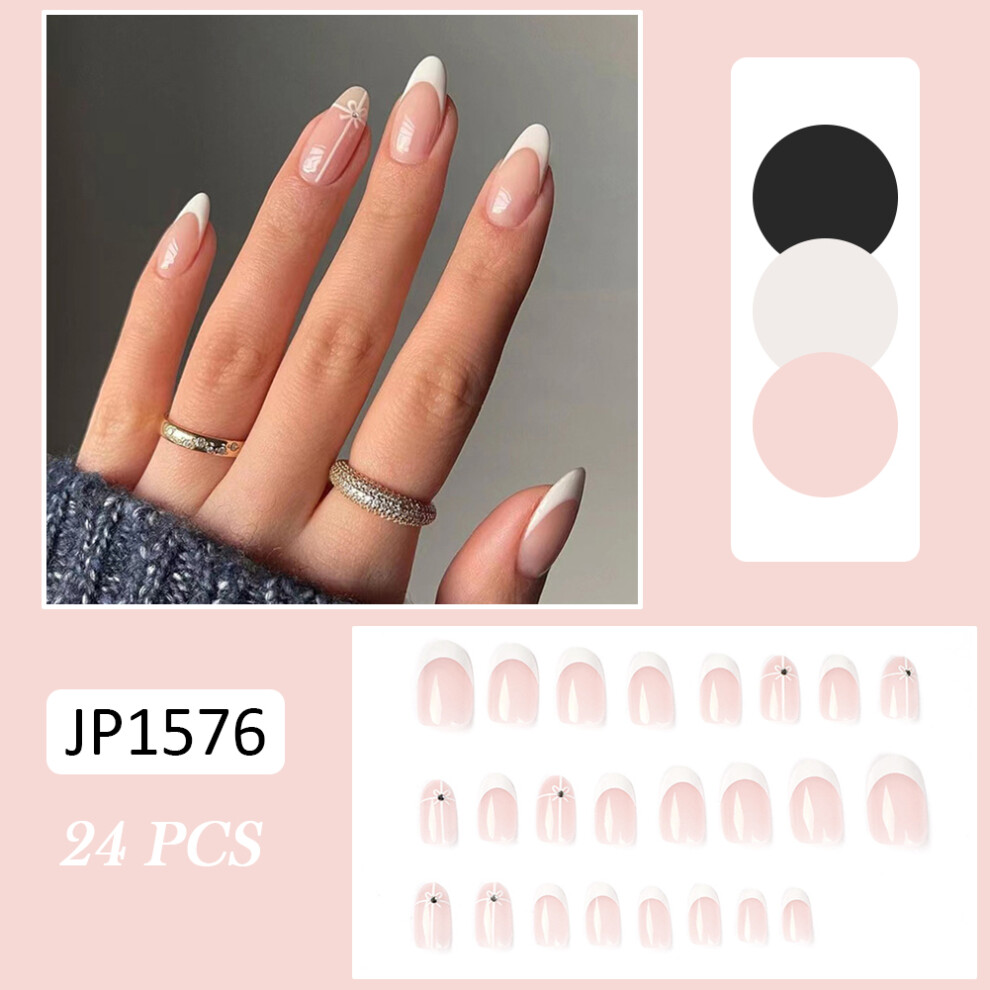 Dachuang Beauty White (Jelly Glue Model) Glossy False Nails - Durable & Comfortable