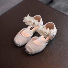 (Beige, 24) Kids\' Fishmouth Princess Sandals