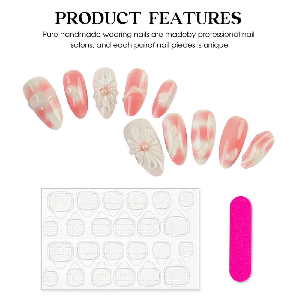 Dcph-Clothing (Klz201, S Small) Gradient Pearl Press-On Nails 10Pcs Set