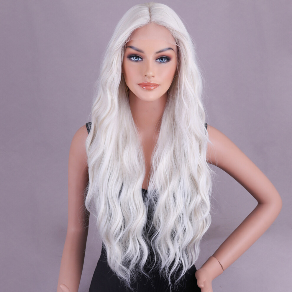 Dachuang Beauty Unisex White Stage Curly Full Wigs For Everyday Styling