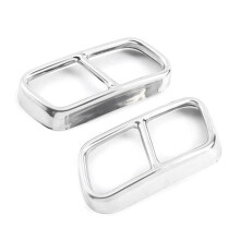 Silver Car Tail Muffler Exhaust Pipe Output Cover Decor Trim for F01 7 Series 730I 740I 750I 760I 2009-2014