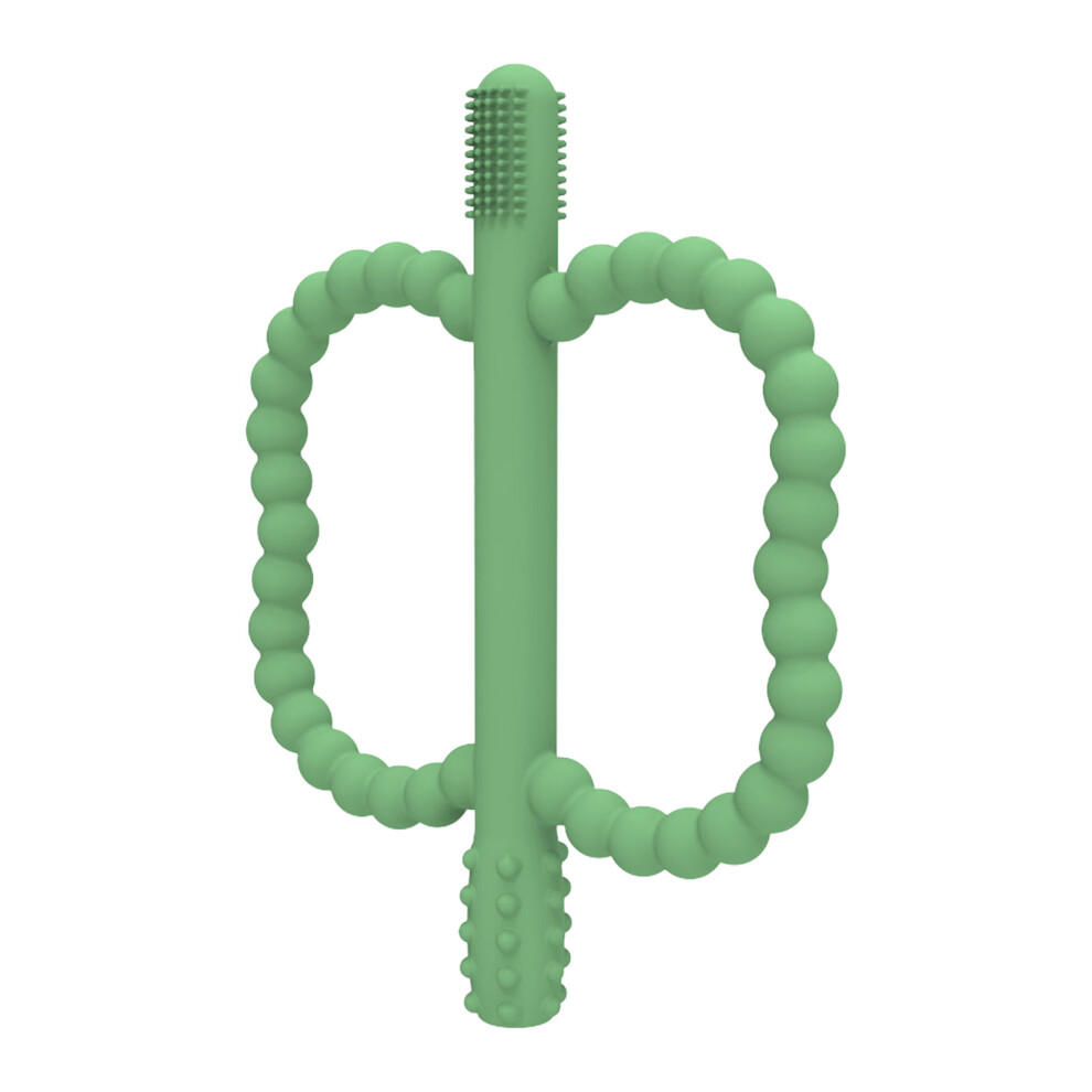 (With Bristles ) Bpa-Free Silicone Baby Teething Ring Green Dachuang Beauty