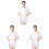 3Pièces Tenues Blanches Revers Élégant Unisexe 1
