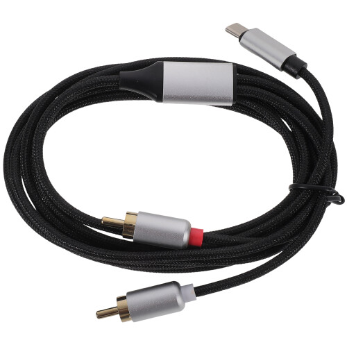 4Pièces Câble Transfert Audio USB C À Rca Noir Avec Blindage Aluminium 1