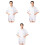 3Pièces Tenues Blanches Revers Élégant Unisexe 3