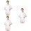 3Pièces Tenues Blanches Revers Élégant Unisexe 7