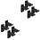 4Paires Support Mural Noir Simple Usage Protection Arc Flèches 3