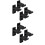 4Paires Support Mural Noir Simple Usage Protection Arc Flèches 5
