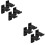 4Paires Support Mural Noir Simple Usage Protection Arc Flèches 6