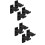 4Paires Support Mural Noir Simple Usage Protection Arc Flèches 7