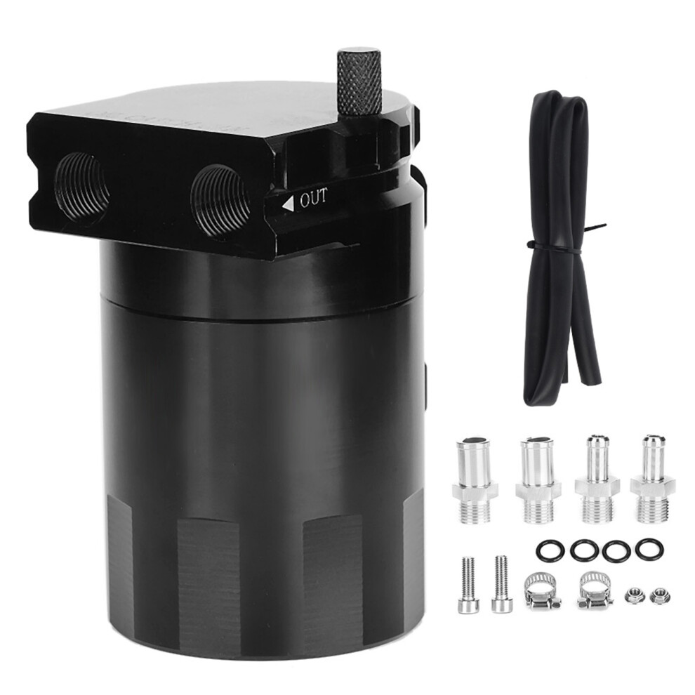 Engine Protection Oil Catch Can With Breather Filter Baffled Oil Separator Universal Oil And Moisture Separation Aluminum Construction Reusable 9370362996091