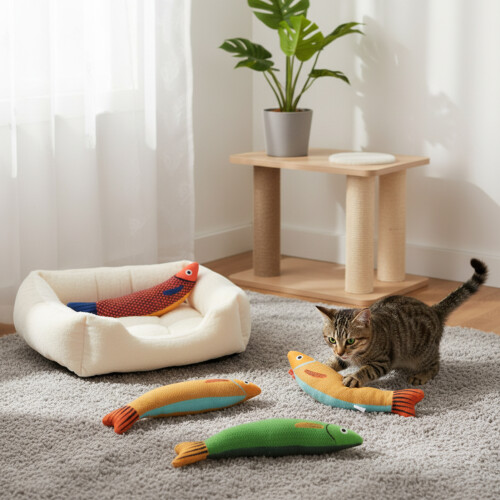 Chewable Plush Cat Toy for Teeth Cleaning 1