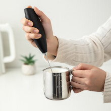 Electric Egg Beater Milk Frother Wireless Handheld Coffee Cappuccino Frother Household  Whisk Mixer White