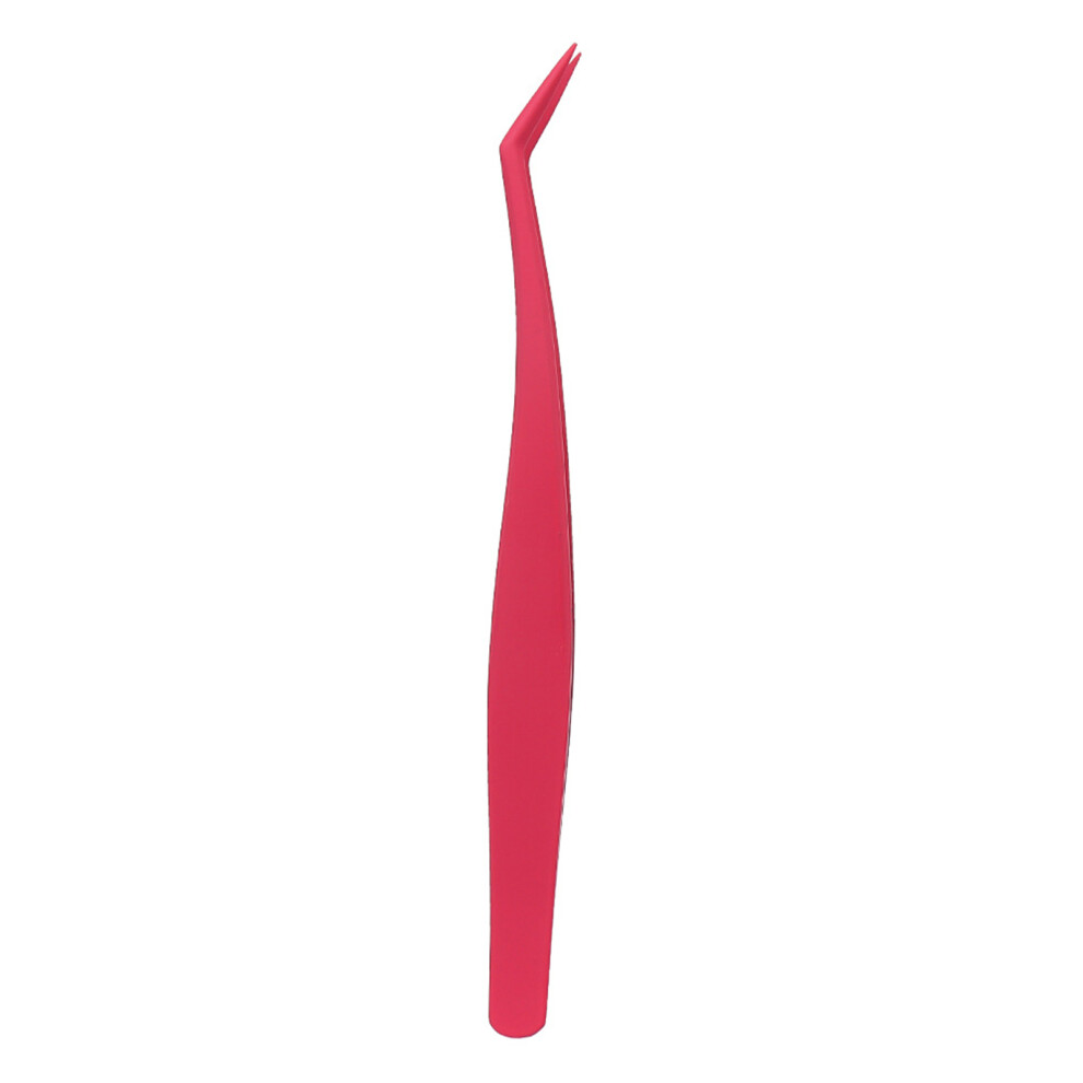 Roc-Electron (Fuchsia) Gold Feather Eyelash Tweezers, No-Glue, Stainless Steel