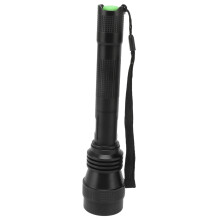 Lanterna tática de alta potência com LED, foco ajustável e à prova d'água para visão noturna e segurança externa.