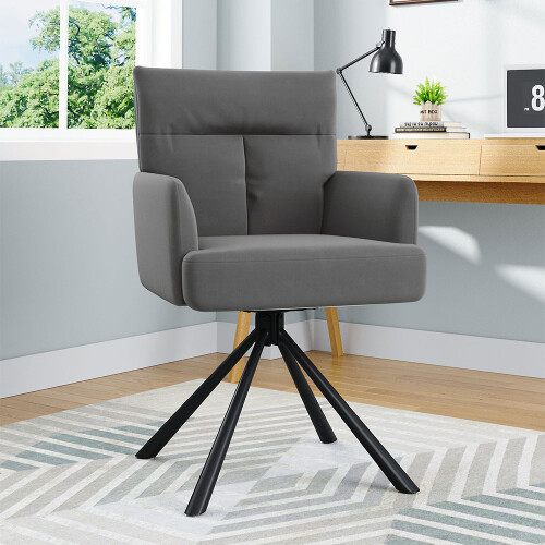 Grey Modern Velvet Swivel Accent Chair