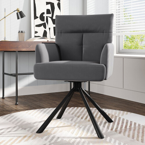 Grey Modern Velvet Swivel Accent Chair 1