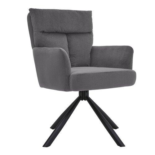 Grey Modern Velvet Swivel Accent Chair 2