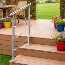 80cm Wide 201 Stainless Steel Stair Handrail with 3 Cross Bars