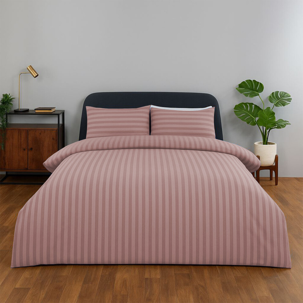 Imperial Rooms (Peach, Super King) Stripe Duvet Cover Set Bed Quilt & Pillowcase Pair Blue