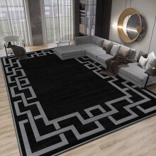 (200 x 290 cm (6 ft 5 in x 9 ft 5in)- Extra Large Area Rugs Living Room Bedroom Carpet, Nico Black) Extra Large Rugs Living Room Printed Rug Runner