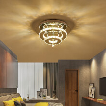 30cm Double-Layer Crystal LED Ceiling Light (30W, 1300lm) - Dimmable with Remote Control