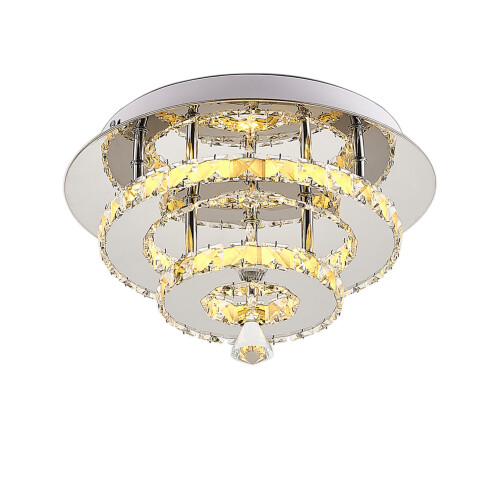 30cm Double-Layer Crystal LED Ceiling Light (30W, 1300lm) - Dimmable with Remote Control 2