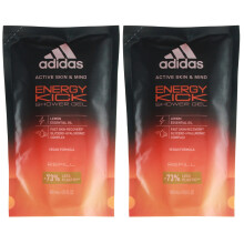 X2 Adidas Energy Kick Men Shower Gel Refill 400ml