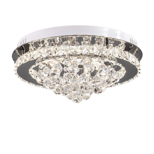40cm Round Crystal Droplets LED Ceiling Light (36W, 2100lm) - Dimmable with Remote Control 2