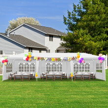 Gazebo Marquee Party Tent W/ 5 Sides Garden Patio Outdoor Canopy 10X30ft