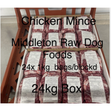 Dog Food Frozen Chicken Mince 24 x 1kg Blocks 24kg box BARF RAW DIET delivered