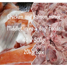 Frozen Dog Food Chicken Salmon Mince 40 x 500g chubs 20kg box Delivered
